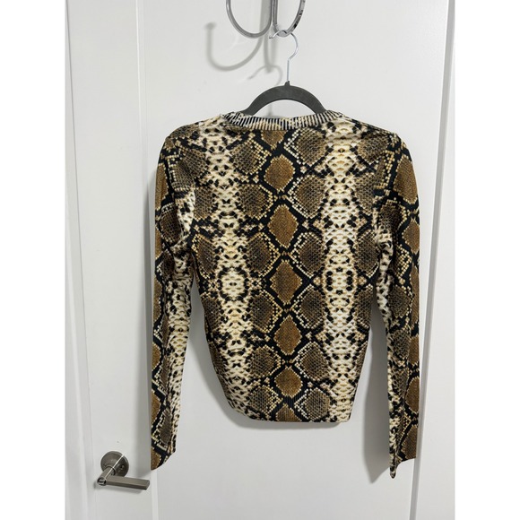 ZARA Snake Print Knit Sweater and Pants Set Long Sleeve Crew Neck Size S NWT - Picture 5 of 9